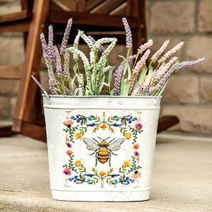 Honeybee Floral Oval Bucket