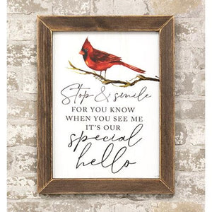 Stop & Smile Cardinal Framed Print