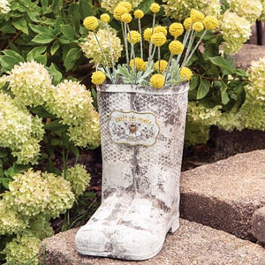 Sweet Bee Honey Metal Boots Planter